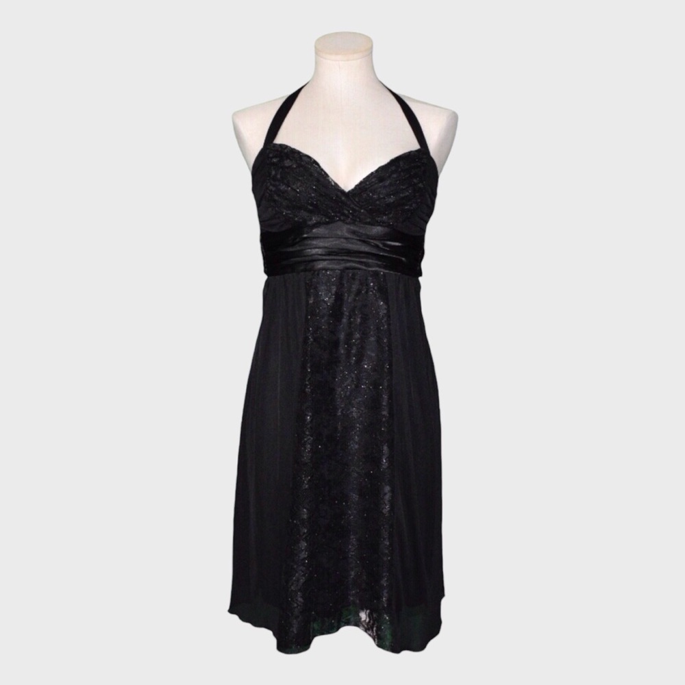Jodi Kristopherโ Shimmery Lace Halter Dress